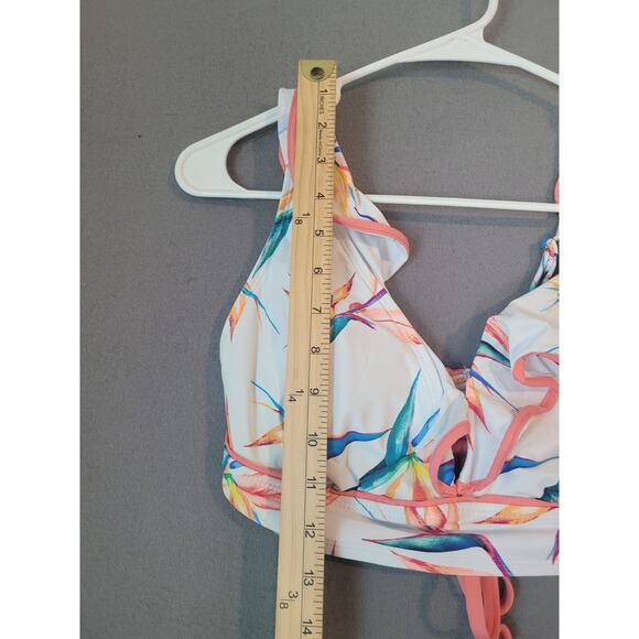 Time and Tru Bird of Paradise Swim Top White Size M 8–10 Bikini EUC - Picture 7 of 8